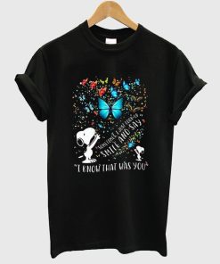 Snoopy Butterfly Sometimes I Just Look Up Smile T-Shirt