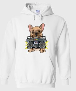 Cute Puppy With A Radio Hoodie