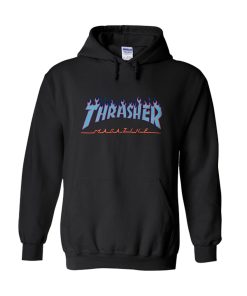 Thrasher Purple Blue Flame Hoodie