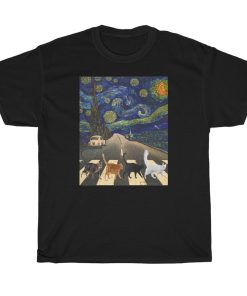 Cat Starry Night T shirt