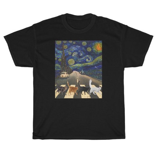 Cat Starry Night T shirt