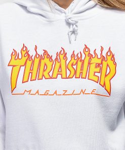 White Thrasher Flame Hoodie