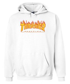 White Thrasher Flame Hoodie