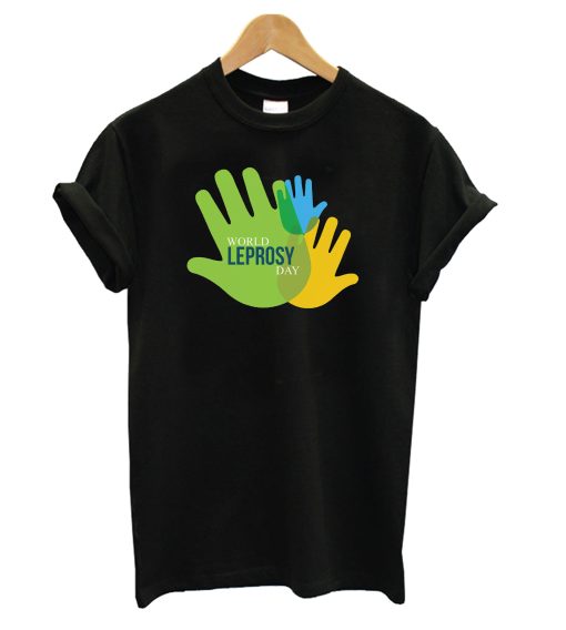 World Leprosy Day Black T shirt