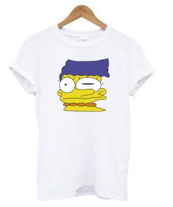 Stretched Marge Simpson White T shirt