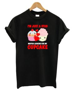 Toddler Boy Valentines Day Just A Stud Muffin Cupcake T shirt