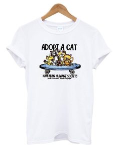 ADOPT A CAT White T shirt